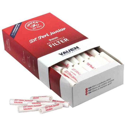 Vauen Dr. Perl Junior 9mm Activated Carbon Filters 100 Pack