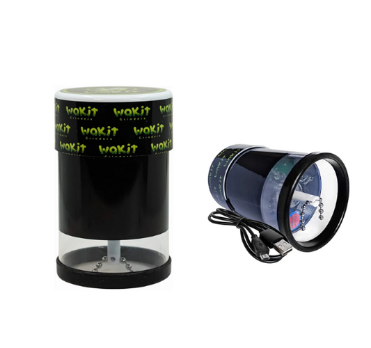 Wakit Electric Grinder Gen3 Black displayed from the side and bottom showing the internals