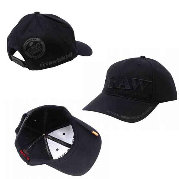 RAW Black on Black Flex-Fit Poker Hat