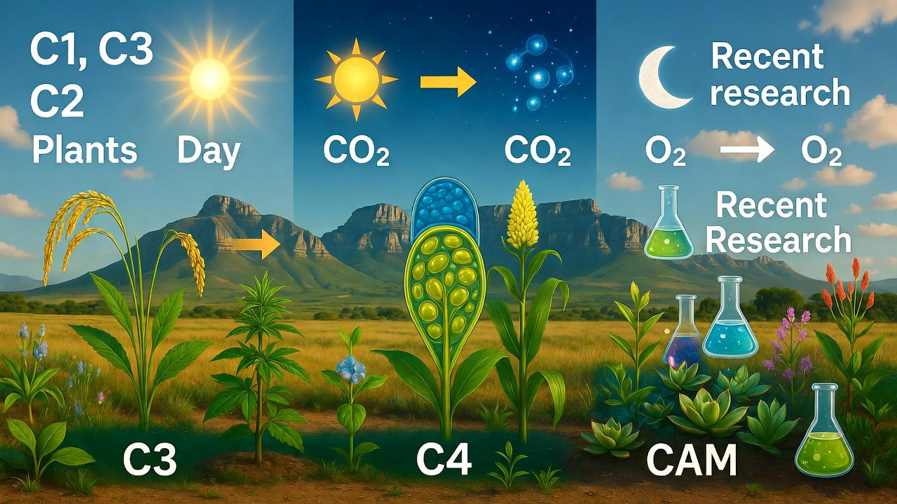 C3, C4, and CAM Plants: Photosynthesis Secrets, Oxygen/CO2 Cycles, and Native Lands for SA Grows