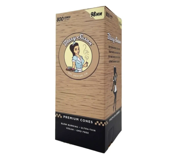 Box of Blazy Sista Premium Cones with branding and product details  front