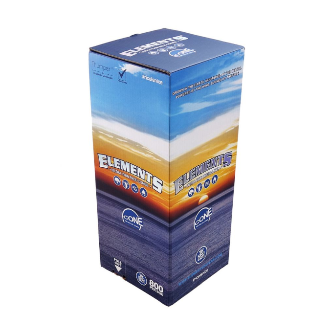 Elements Blue King Size Bulk Cones 800's front of box