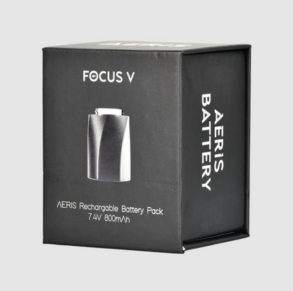 Black box packaging of AERIS Rechargeable Battery Pack with 'FOCUS V' 