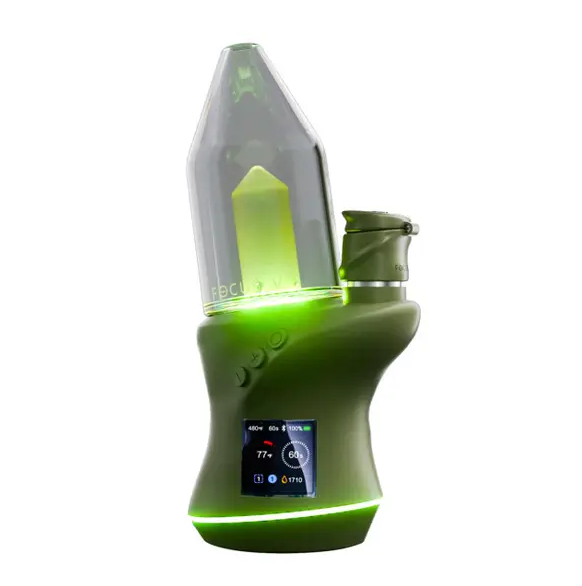 Focus V Carta 2 Electronic Dab Rig green displayed from the front, 