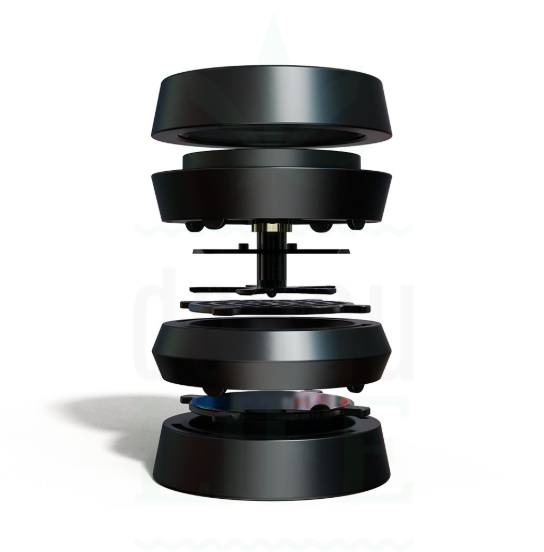 HOJ Klip Modular Grinder in a stacked position. showing the internals from the side