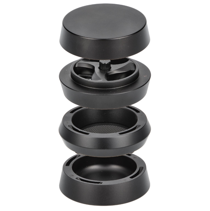 HOJ Klip Modular Grinder in a stacked position. showing the internals from the top without all the internals