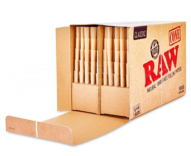 RAW 1&1/4 Bulk cones 1000's
