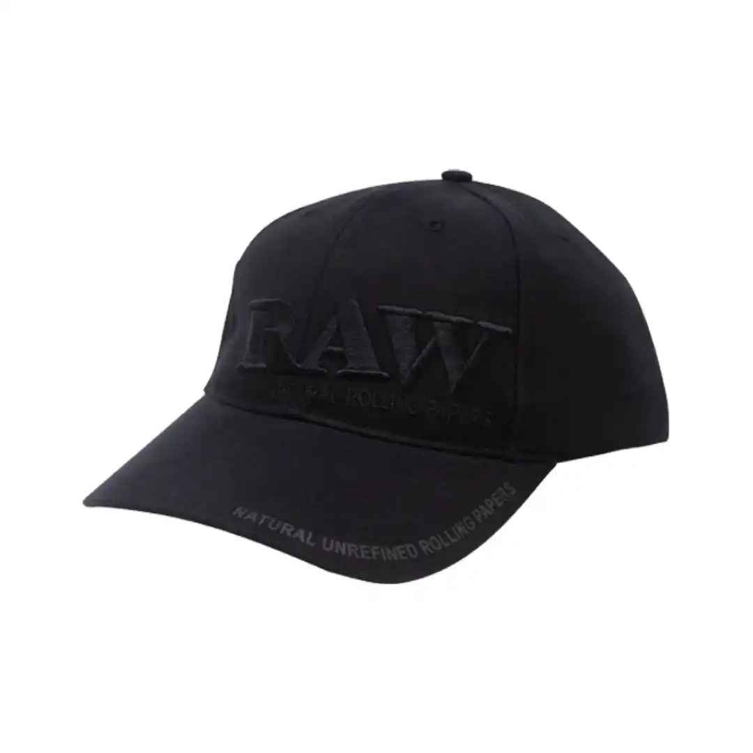 RAW Black on Black Flex-Fit Poker Hat